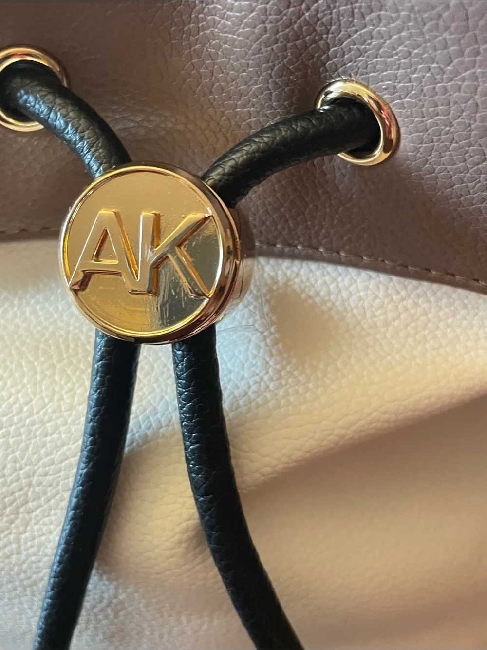 ANNE KLEIN Colorblock Bucket Bag Crossbody Shoulder Purse Drawstring Card Holder